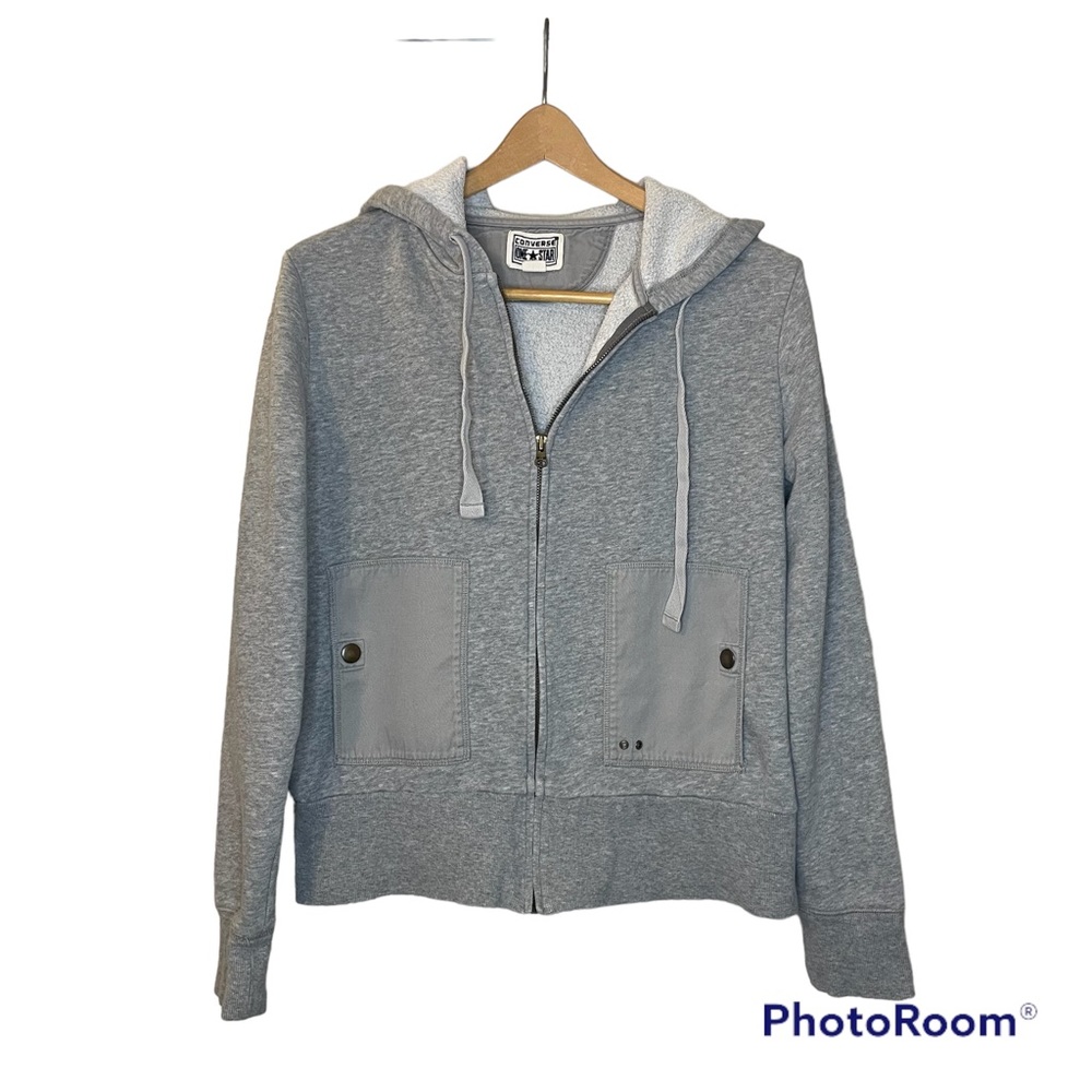 Converse One Star Full Zip Hoodie - Grey L